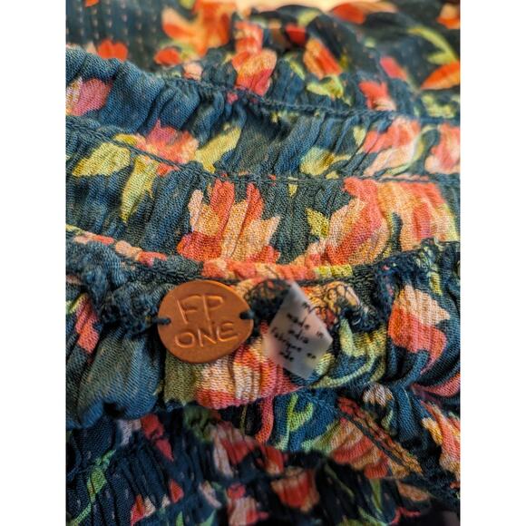 FREE PEOPLE Green Suki Floral Garden Combo Off the Shoulder Top Medium NEW - Picture 14 of 16